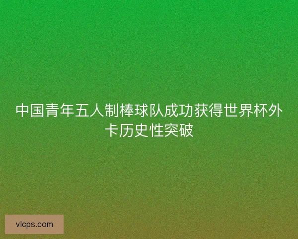 中国青年五人制棒球队成功获得世界杯外卡历史性突破